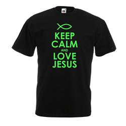 lepni.me Männer T-Shirt Liebe Jesus Christus, christliche Religion - Ostern, Auferstehung, Geburt Christi, religiöse Geschenkideen (L Schwarz Grün) von lepni.me