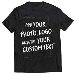lepni.me Männer T-Shirt Machen Sie Ihren eigenen personalisierten Bedrucken Lassen Druck mit Lieblingsfoto oder Wunschtex (4XL Schwarz Mehrfarben) von lepni.me