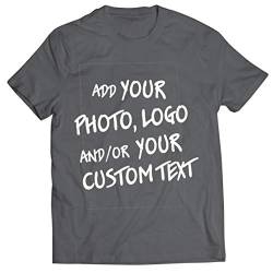 lepni.me Männer T-Shirt Machen Sie Ihren eigenen personalisierten Bedrucken Lassen Druck mit Lieblingsfoto oder Wunschtex (L Graphit Mehrfarben) von lepni.me