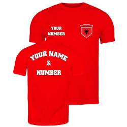 lepni.me Personalisiertes Herren-Fußballtrikot Albanien T-Shirt | Name und Nummer | Albanische Flagge, Abzeichen | Fußball-Europameisterschaft 2024 (L Rot Mehrfarben) von lepni.me