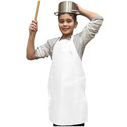 lepni.me Premium Kinderschürzen zum Kochen | Malschürze für Kinder | Schürzen mit Doppeltasche für Kleinkinder Jungen Mädchen | Backkunst-Koch-Outfit (Weiß; Für Kinder von lepni.me