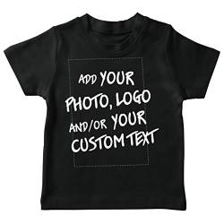 lepni.me T-Shirt für Kinder Machen Sie Ihren eigenen personalisierten Bedrucken Lassen Druck mit Lieblingsfoto oder Wunschtex (12-13 Jahre Schwarz Mehrfarben) von lepni.me