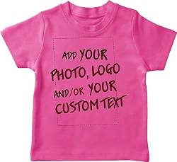 lepni.me T-Shirt für Kinder Machen Sie Ihren eigenen personalisierten Bedrucken Lassen Druck mit Lieblingsfoto oder Wunschtex (7-8 Jahre Pink Mehrfarben) von lepni.me