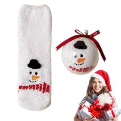 Süße Fuzzy-Socken,Weihnachtsthema Lässige dicke Socken | Warme Socken, gemütliche Socken für den Winter, Teenager-Damen-Mädchen-Innenschlaf-Weihnachtsgeschenke Leryveo von leryveo