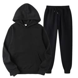 Sweatsuit Trainingsanzüge für Herren | Lose Hoodie und Hose Jogginganzug Y2K für Herren | Hip Hop Jogginghose und Sportanzug für Männer | Lässig Oberteile Hausanzug Anzüge (2 Stück Anzug Set) von leryveo