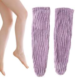 Thermo-Baumwollsocken | Lange Overknee-Hohe warme Socken,Warme Korallen-Fleece-Socken, Slipper-Socken für den Heimgebrauch und Cosplay Leryveo von leryveo