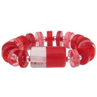 leslii Armband Retro Zylinder, mit roten Kunststoff-Elementen von leslii