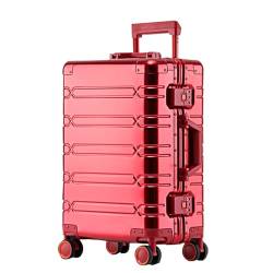 lesulety Gepäck Aluminium Koffer Boarding Hebel TSA Passwort Schloss tragbare Reisetasche,Rot,24in von lesulety