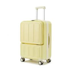 lesulety Handgepäck Koffer Hardshell Koffer Laptop Trolley Tasche auf Rädern Groß mit TSA Schlösser USB,Gelb,20in von lesulety