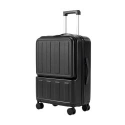 lesulety Handgepäck Koffer Hardshell Koffer Laptop Trolley Tasche auf Rädern Groß mit TSA Schlösser USB,Schwarz,22in von lesulety