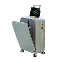 lesulety Vordere Öffnung Gepäck mit USB-Schnittstelle Trolley-Box TSA Boarding Box 22in Reise-Box mit Becherhalter,7,22in von lesulety