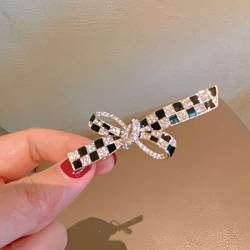 Haarnadel Schleife Haarspangen für Frauen Mädchen Strass Haarnadeln Geometrische Haarspangen Mode Hairgrip Haarschmuck von letaowl