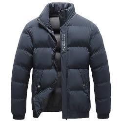 2023 Steppjacke Herren Leicht Puffer Jacke Herren Winter Dickere Warm Winterjacke Mit Reißverschluss Taschen Jacke Solide Lässig Stehkragen Skimantel Softshell Jacke M-5Xl von liaddkv