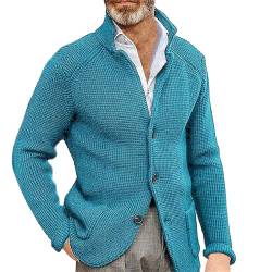 Cardigan Herren Strick Anzugjacke Blau Männer Regular Fit Strickjacke Frühling Herbst Freizeitanzug Blazer Klassisch Sakko Geeignet Für Party Datum Abschlussball Hochzeit Smoking von liaddkv