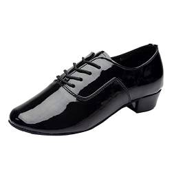 Herren Tanzschuhe Aus Weichem Leder Pu Latin Modern Oxford Schuhe Weicher Boden Schnürung Niedriger Absatz Salsa Jazz Tango Schwarze Lederschuhe Für Männer Jungen von liaddkv