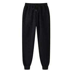 Jogginghose Herren Lang Hip Hop Hose Sporthose mit Plüsch Herbst Winter Wärme Sweathose Freizeithosen für Männer Breites Bein Jogging-Hose Sport Pants Trainingshose mit Kordelzug von liaddkv