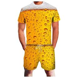 Sommer 3D Laufen Two Piece Casual Herrenbekleidung Sport Bier und Fitness Anzug Herren Anzug Herren Zweiteilige Shorts Set Casual Sportswear Sportswear Casual Sportswear Kurzarm Hemd und Hose Anzug von liaddkv