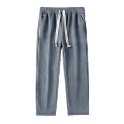 liaddkv Gepolsterte Herren-Cordhose mit elastischem Bund, Vintage-gepolsterte Skinny-Jogginghose, Slim-Fit-Hose. Herren-Cord-Hosen mit Kordelzug Hellblaue Hose Herren (Grey, XXXL) von liaddkv