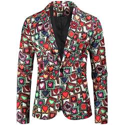 liaddkv Sakko Herren Sportlich Blazer Herren Bunte Sakko Casual Blazer Glitzer Smokingjacke Anzugjacke Slim Fit Herren Jackett Sakko für Hochzeit, Abschlussball, Party, Anzug oder Smoking von liaddkv