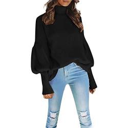 Damen Pullover Damen Strickpullover Elegant Herbst Winter Pulli Oberteile Fashion Sweater Oversized Langarm Lose Grobstrick Warm Outwear von liangp