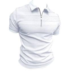 liangp Herren-Sommerhemd mit bedrucktem Kragen und Knöpfen für Sport und Freizeit Armbanduhr Herren Schwarz (White, M) von liangp