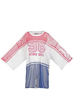 libbi Women's Shirt, Neon Pink Weiss Blau, Medium von libbi
