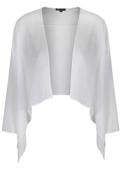 likemary Damen Bolero Schulterjäckchen aus Chiffon - Durchscheinend - ¾ Kurzarm - Vielseitig kombinierbare Jacke - Passt zu Abendkleid, Alltagskleidung als hauchdünne Jacke Elfenbein 36 (UK 10) von likemary