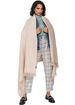 likemary Pashmina-Schal für Frauen – Mehrzweck-Wollschal, um Ihren Hals und Ihren ganzen Körper warm zu halten – Reisedecke – handgefertigter Deckenschal, Altrosa 100 x 200 cm, One size von likemary
