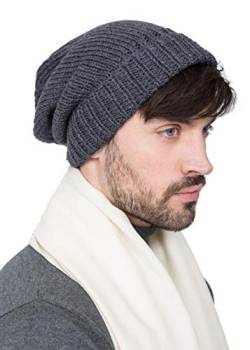 likemary locker sitzende Beanie-Mütze für Männer aus Reiner Merinowolle - ethisches Geschenk Grau von likemary