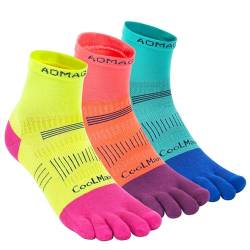 likloks Männer/Frauen Zehensocken CoolMax Hohe Leistung Leichtathletik Laufen Fünf-Finger Sportsocken Große (3 Paare) von likloks