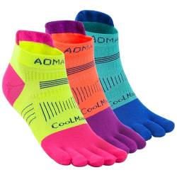 likloks Männer/Frauen Zehensocken CoolMax Hohe Leistung Leichtathletik Laufen Fünf-Finger Sportsocken Knöchel-Große (3 Paare) von likloks