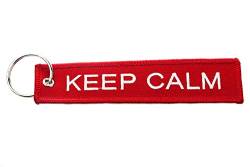 Keep Calm and Carry ON Schlüsselband, Schlüsselanhänger in Rot und Weiß für Wohnungsschlüssel, Auto, Motorad und vieles mehr! Perfekt für Büroschlüssel, Arbeitsschlüssel oder ihren Fahrzeugschlüssel! von lillybox
