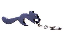 Praktischer und schöner Schlüsselanhänger Eichhörnchen, metallic schwarz Tiersymbol, niedliches Fellknäuel. Dies ist zugleich EIN Flaschenöffner! von lillybox