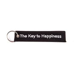 Schlüsselband The Key to Happiness, schwarz/weiß Schlüsselanhänger - Der Schlüssel zum Glück von lillybox