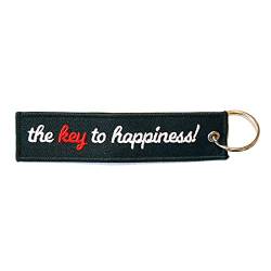 lillybox Schlüsselband THE KEY TO HAPPINESS, schwarz/weiß/rot Schlüsselanhänger - Der Schlüssel zum Glück von lillybox