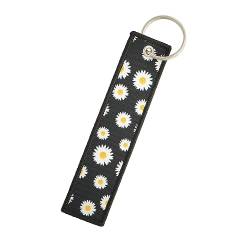 lillybox Schlüsselband mit vielen Blumen in weiß und gelb, Schlüsselanhänger für Wohnungsschlüssel, Arbeit, Auto und vieles mehr! von lillybox