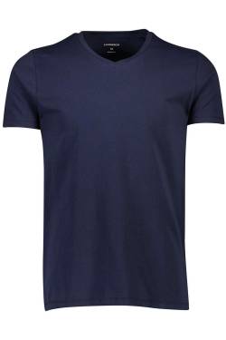 Lindbergh Slim Fit T-Shirt V-Ausschnitt blau, Einfarbig von lindbergh