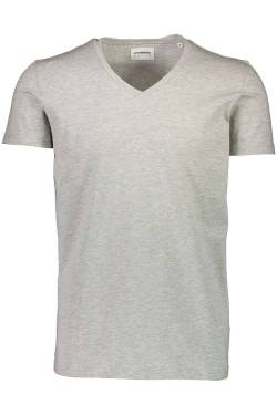 Lindbergh Slim Fit T-Shirt V-Ausschnitt grau, Einfarbig von lindbergh