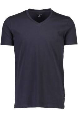 Lindbergh Slim Fit T-Shirt V-Ausschnitt schwarz, Einfarbig von lindbergh