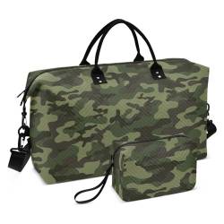 Camouflage-Seesack für Reisen, Übernachtung, Handgepäcktasche, Fitnessstudio, Sport, Seesack mit verstellbarem Riemen für Reisen, wasserdicht, Camouflage, 1 size von linqin