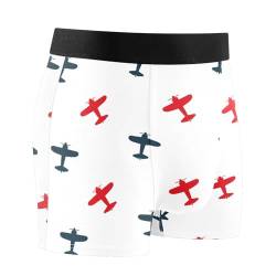 Flugzeuge Bunte Boxershorts für Männer Feuchtigkeitstransport Herren Unterwäsche Boxer Bambus Unterwäsche, Flugzeuge Bunt, Large von linqin