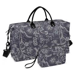 Reisetasche mit Blumenmuster und Paisleymuster, Wochenendtasche, Sporttasche mit Kulturbeutel für Sport, multifunktional, Blumenmuster mit Paisleymuster, 1 size von linqin