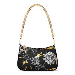 Sommer Gold Wildblumen Handtaschen Schultertasche Damen Tote Clutch Geldbörsen Kette Tasche für Frauen, Sommer Gold Wildblumen, Einheitsgröße von linqin