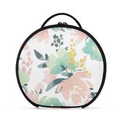 linqin Tragbare Make-up-Tasche für Frauen, Reise-Make-up-Koffer mit verstellbaren Trennwänden, Aquarell-Blumen-Kulturbeutel für Schmuck, Kosmetik, Pinsel, Kulturbeutel, Aquarell Floral, Einheitsgröße von linqin