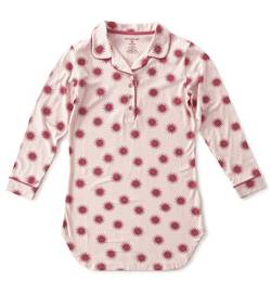 little label - Schlafanzug Damen M (38-40) - Pyjama Damen Nachtkleid - Schlafhemd - Rosa Sonnen-Print-Print - Bio-Baumwolle von little label
