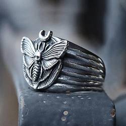 liuliu Death's Head Schädel Motte Luxus Schmetterlingsringe Tierschmuck Anill Für Frauen Trendy Gothic Style Fingerzubehör von liuliu