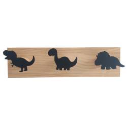 lmoikesz Holz dekorativer Tier Wandhaken, Dinosaurier Form, multifunktionaler Holz dekorativer Tier Dinosaurier Wandhaken, voll schwarz von lmoikesz