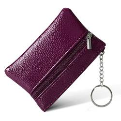 Geldbörse Damen Leder Geldbeutel klein und im Kurzformat Brieftasche Damen Münzbeutel Portemonnaie PU Geldbeutel Mini Geldbörse für Frauen Kinder Coin Purse Wallet (lila) von lmytdo