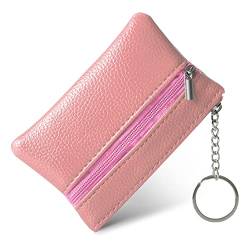 lmytdo Geldbörse Damen Leder Geldbeutel klein und im Kurzformat Brieftasche Damen Münzbeutel Portemonnaie PU Geldbeutel Mini Geldbörse für Frauen Kinder Coin Purse Wallet (Zartes Rosa) von lmytdo