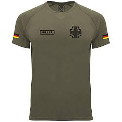 Personalisiertes Technical Funktions Herren Bundeswehr Army T-Shirt L54 (L, Army Green) von loco
